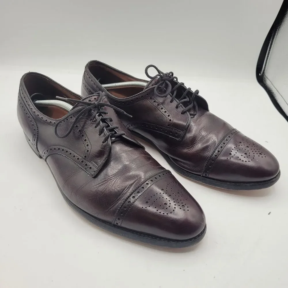 Allen Edmonds Sandford Cap Toe Oxford Mens Burgandy Dress Shoes With Bag Sz 14 B